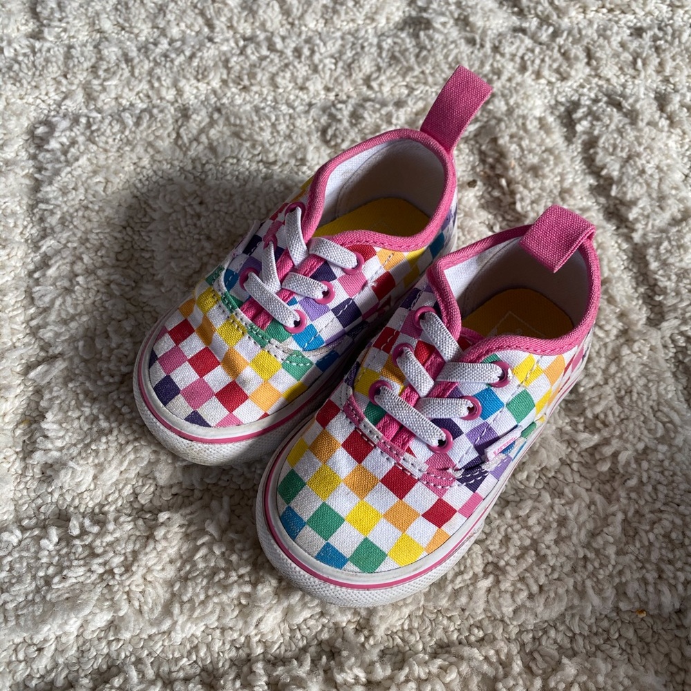 Vans multi checkered toddler size 5